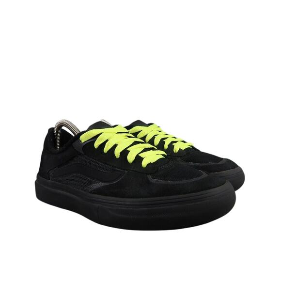 Vans Shoes Mens 6.5 Sneakers Rowley Pro Skate Black Leather Wafflecup Ultracush - Picture 1 of 16